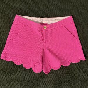 Lilly Pulitzer Hot Pink Resort The Buttercup Scalloped Womens Shorts